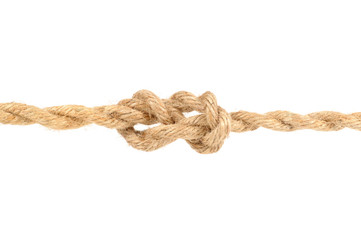 Jute Rope with Savoy Knot on White Background
