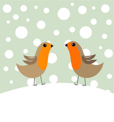 Bird couple in winter
