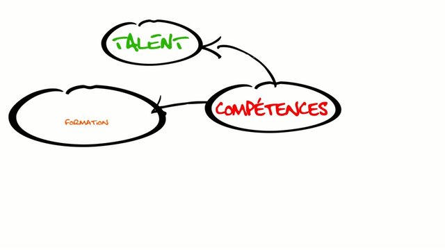 Diagramme travail comp&eacute;tences formation dessin anim&eacute; couleurs