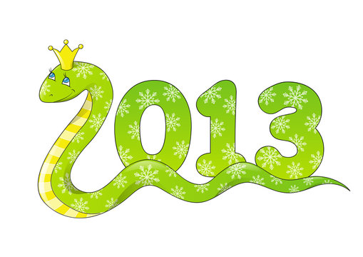 Cute cartoon snake - symbol of Chinese New Year