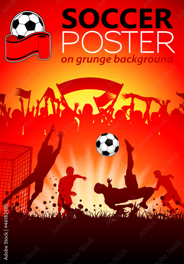 Wall mural soccer poster