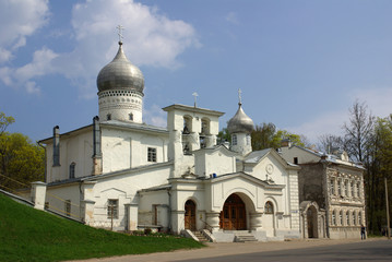 Pskov. Church in spring day, Russia