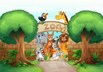 Cercles muraux Zoo un zoo et des animaux