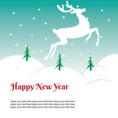 Fototapeta na wymiar Christmas background with deer