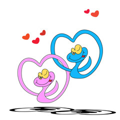 cartoon snake hand drawn symbol of new year 2013