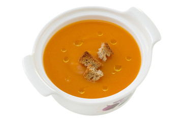pumpkin soup in bowl