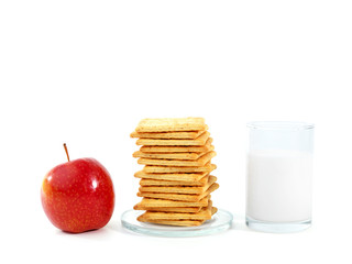 Healthy breakfast, isolated on white.
