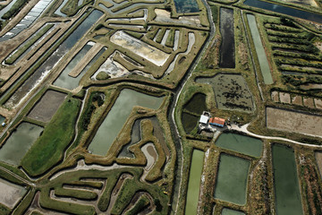 Marais salants Dolus-d'Oléron vue du ciel