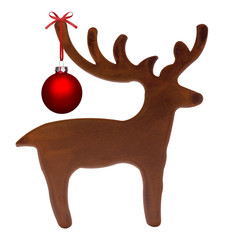 Weihnachtshirsch mit Christbaumkugel
