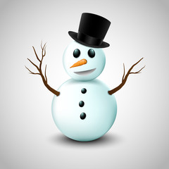 Snow man with hat