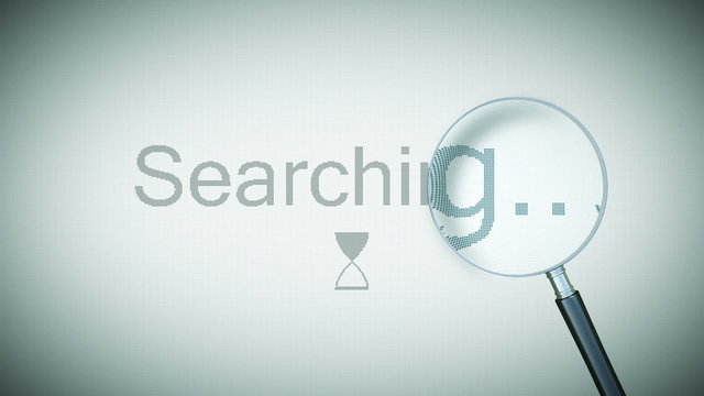 Searching process with Loupe. Loopable animation. HD 1080.