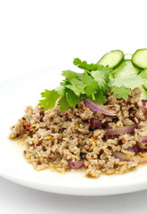 Spicy minced pork salad , Thai food