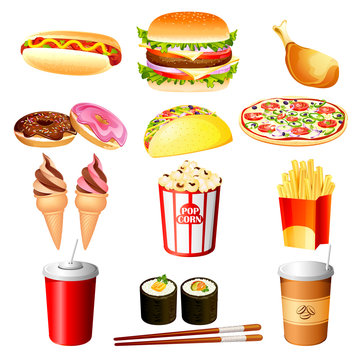 Vector Illustration of fast food item against white