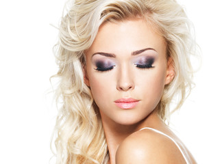 Face of a woman with fashion makeup