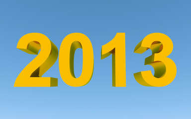 year 2013 golden & clear sky