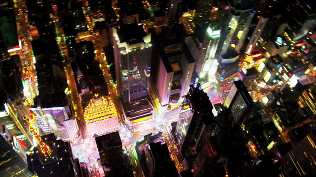 Aerial view Times Square, Broadway, New York, USA