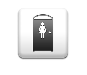 Boton cuadrado blanco retrete portatil simbolo femenino