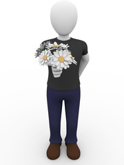 man giving flowers