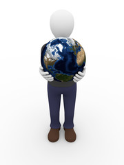 Man holding the world