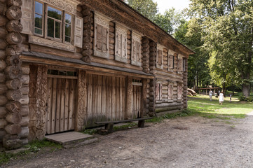 Fototapeta na wymiar Old wooden Russian village