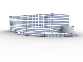 Modern office on white background, 3D render.