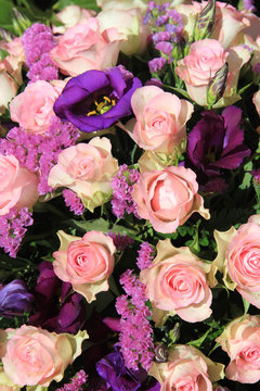 Pink and purple flower arrangement