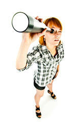 woman with telescope