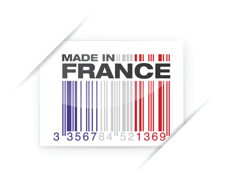 &eacute;tiquette, code barre : MADE IN FRANCE