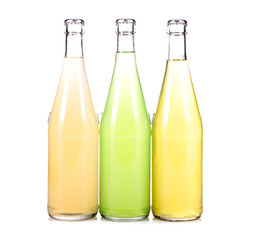 three bottles of fresh lemonade