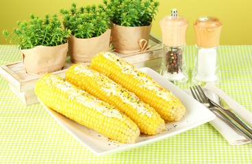 boiled corn with butter and spices