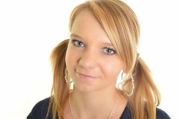 Naklejka premium Closeup portrait of a smiling young lady