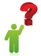 icon pointing a question mark illustration design