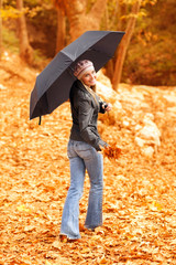 Young lady with umbrella