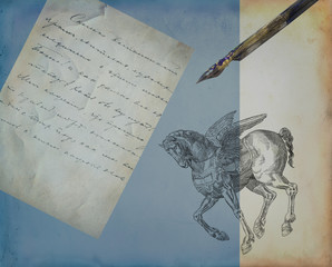 Pegasus with pen