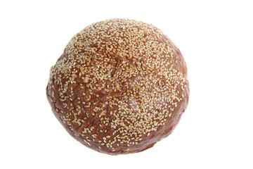 Round bread with sesame seeds