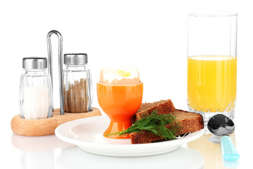 Light Breakfast isolated on white