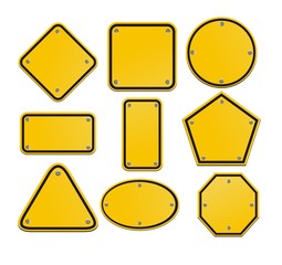 blnak yellow signs