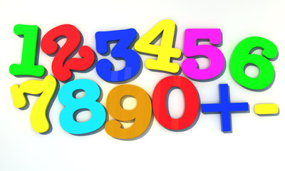 123 Multicolor numbers over white background