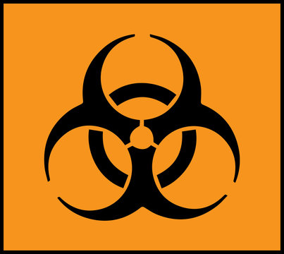 Biohazard symbol sign orange