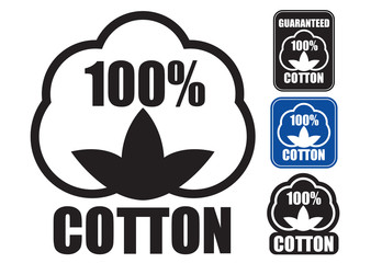100% Cotton Icon. in three styles.