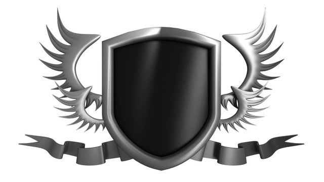 Black Shiled on white background