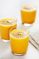 Three Pumpkin Soup Glasses