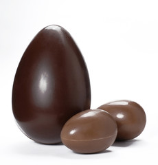 Huevos de chocolate de pascua.