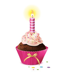 Cupcake mit Kerze