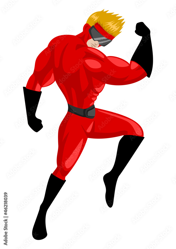 Wall mural Cartoon illustration of a superhero