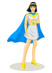 Illustration of a female figure in superhero costume