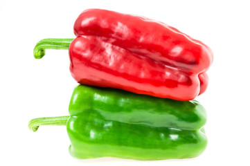ripe red and green pepper