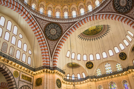 Highly decorated mosque interior