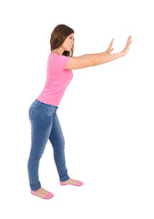 Isolated casual woman