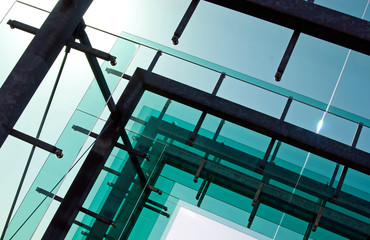 Glass architecture against the  sky